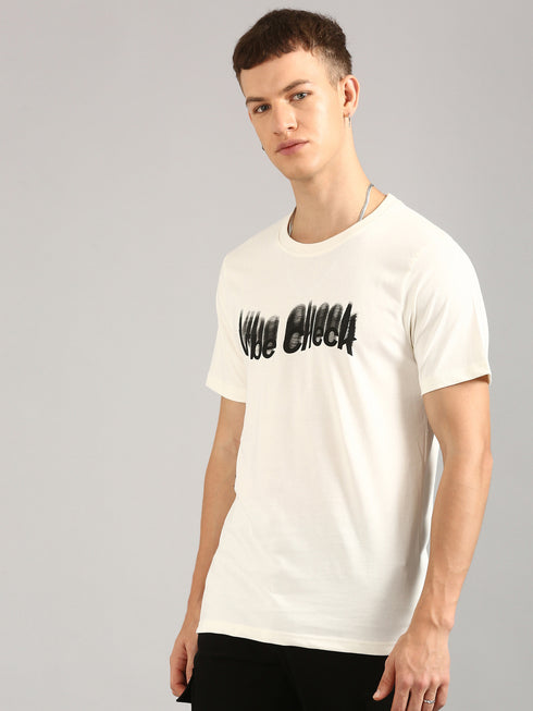 White Printed Regular Fit T-Shirt